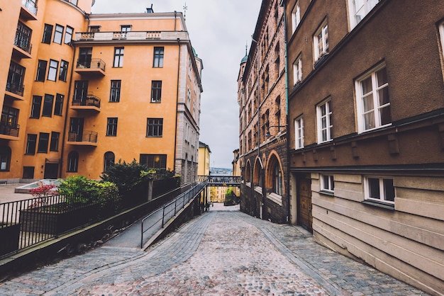 Oude straat in Södermalm Stockholm