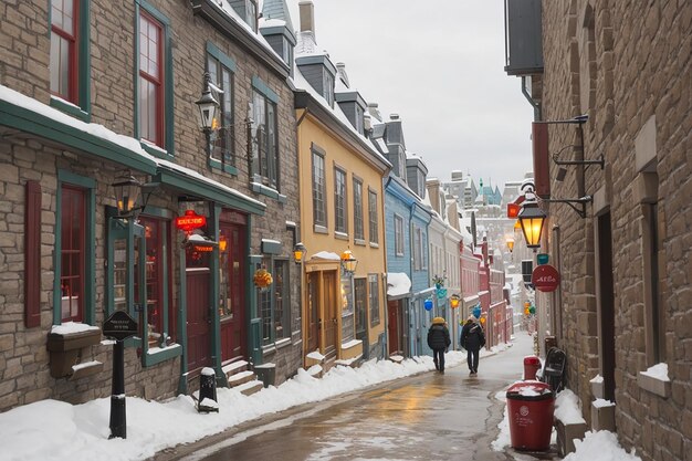 Foto oude straat van quebec city