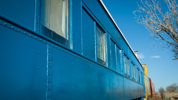 Oude trein tentoongesteld in het Heritage Centre in Limon, Colorado.