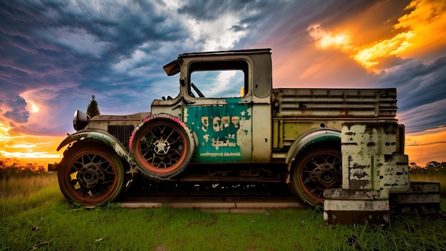 oude verlaten vrachtwagen