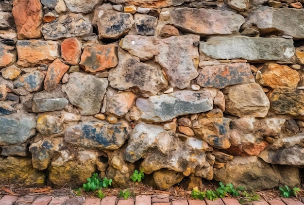 oude verweerde stenen muur