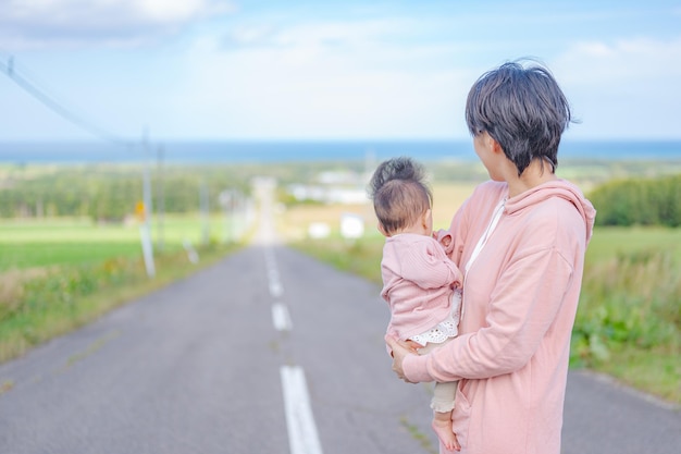 Ouder en lange lading in Japan