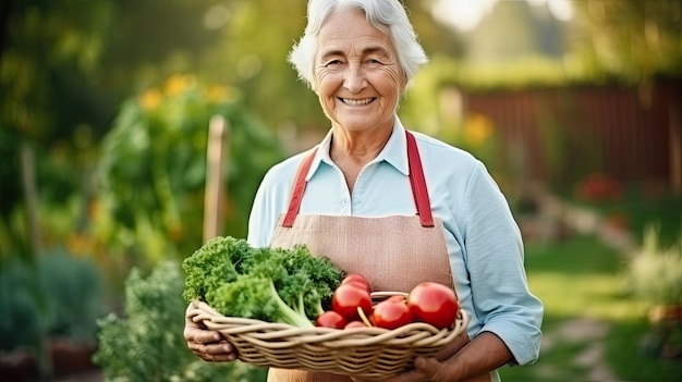 Oudere vrouw aan het tuinieren
