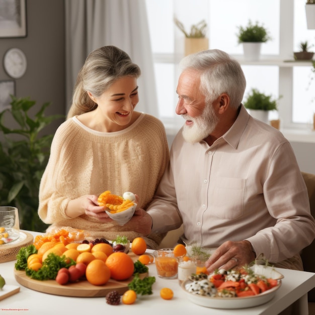 ouderen die gezond eten maken