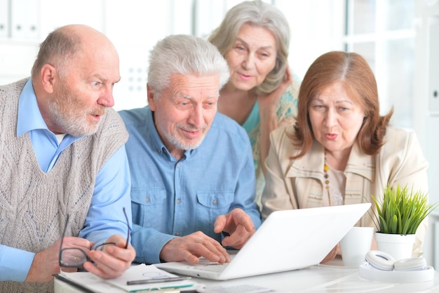 Ouderen met een laptop