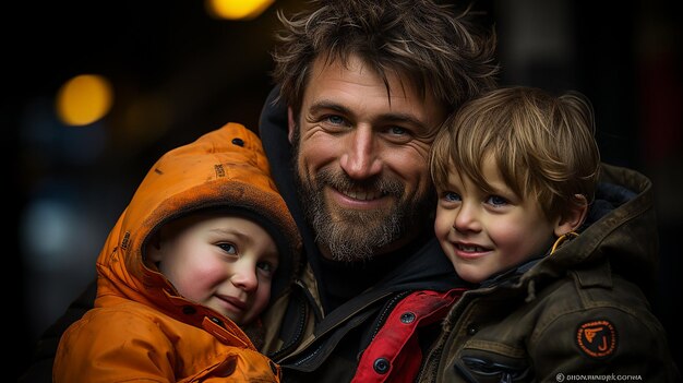 Foto ouders en kinderen genieten van een moment buiten.