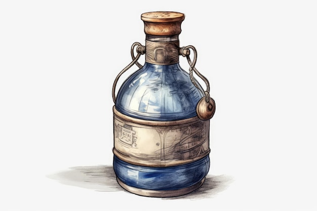 Ouderwetse keramische fles illustratie