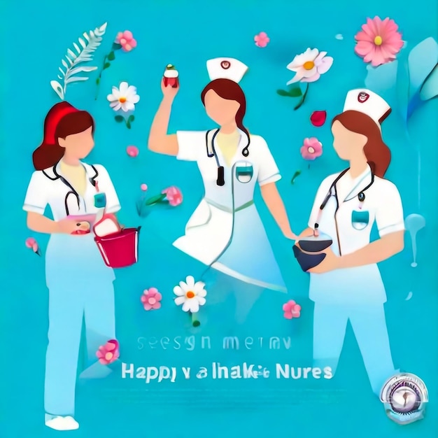 oung nurse in an hospital hall while holding a stethoscopevector Artwork