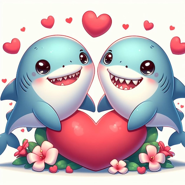 Photo our cute shark couple is here to make your valentines day extra special