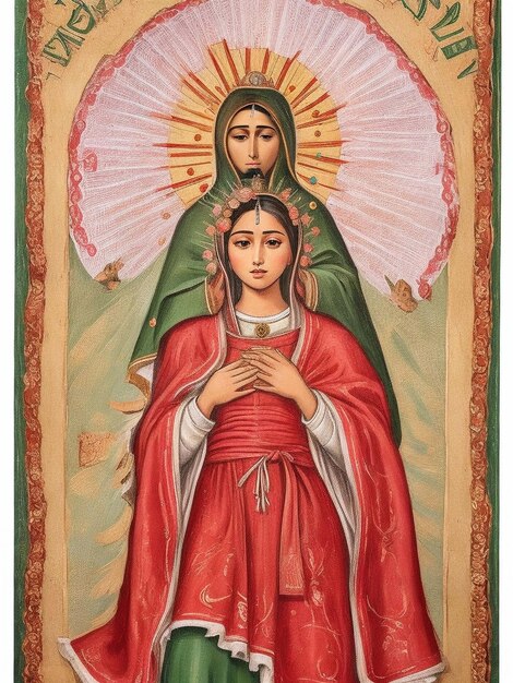 Our lady guadalupe with poster roses