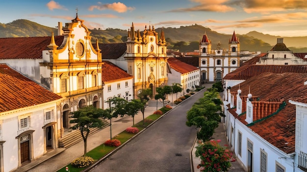 Photo ouro preto minas gerais brazil general view of the city with its historic mo
