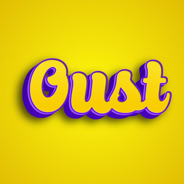 Oust typography 3d design yellow pink white background photo jpg