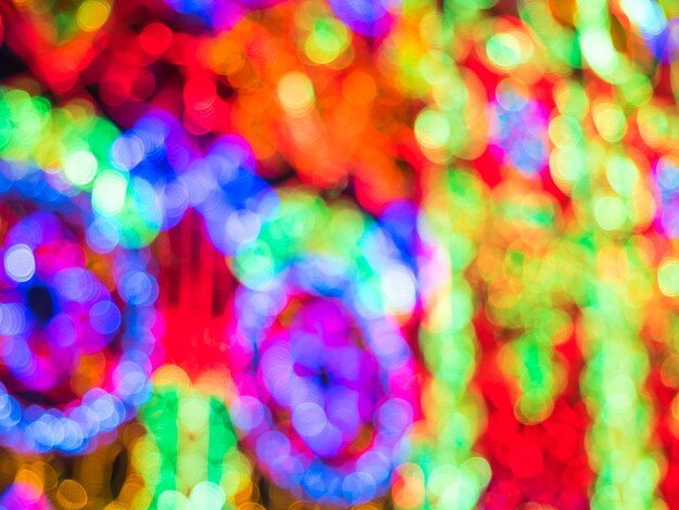 Out of focus bokeh of multiple colors light show