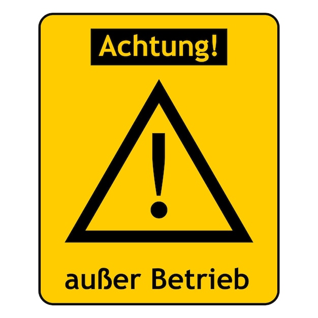 Out of service sign in German