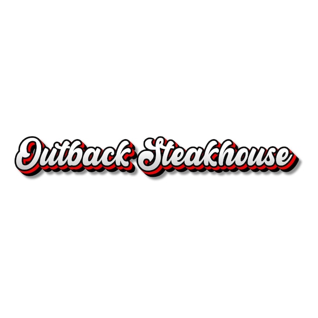 Foto outbacksteakhouse testo 3d argento rosso nero bianco sfondo foto jpg