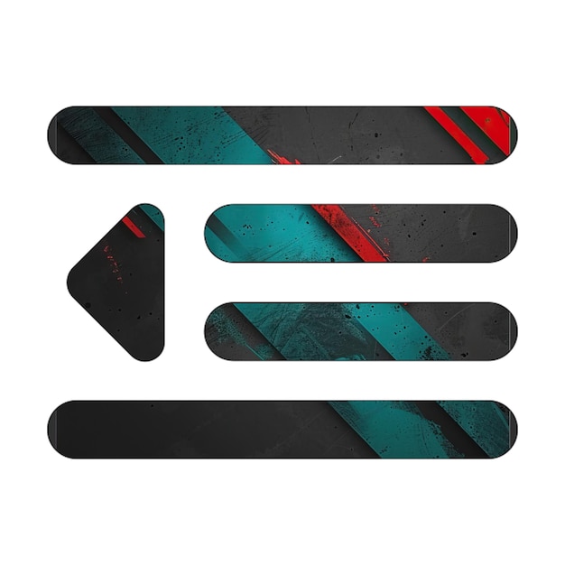 Photo outdent icon diagonal black green red