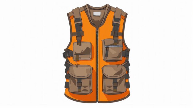 Photo outdoor adventure vest with multiple pockets for travel and exploration in nature