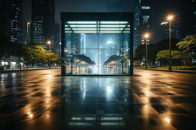 outdoor advertising blank billboard mock up in the city