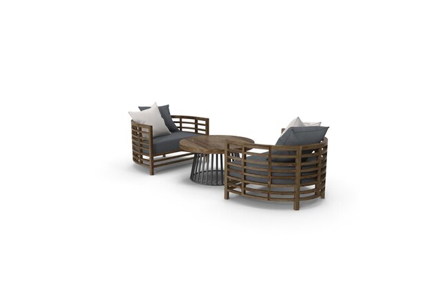 Outdoor Armchairs with Table