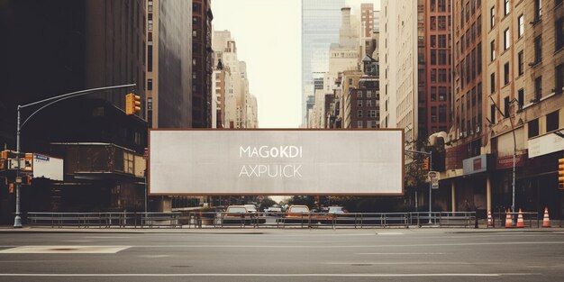 Outdoor billboard advertentie mockup achtergrond van gebouwen in grote steden Generatieve AI