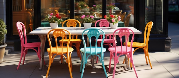 Outdoor cafe seating