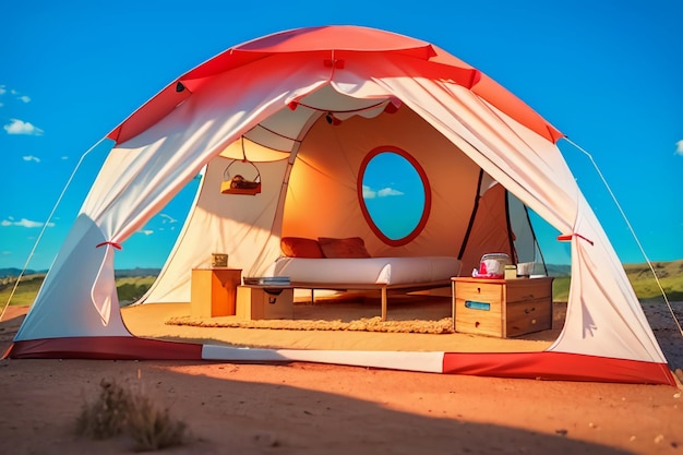 Foto tenda da campeggio all'aperto, tempo libero, rilassamento, strumenti di viaggio, sopravvivenza sul campo, riposo, carta da parati, sfondo