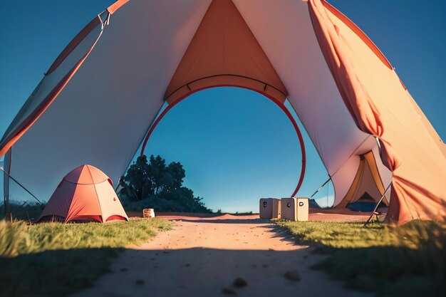 Foto tenda da campeggio all'aperto, tempo libero, rilassamento, strumenti di viaggio, sopravvivenza sul campo, riposo, carta da parati, sfondo