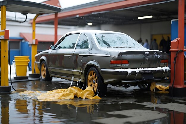 Photo outdoor car washing