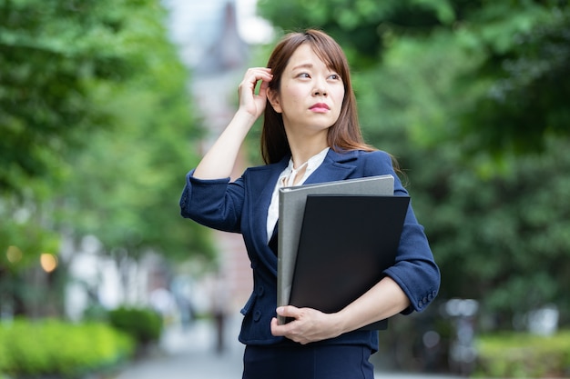 Outdoor career woman