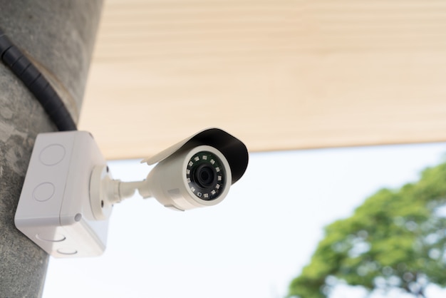 Outdoor CCTV watching camera for security and safety home from thief.