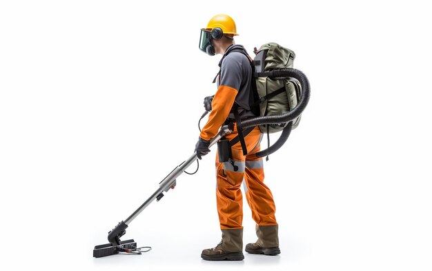 Outdoor cleanup with leaf blower