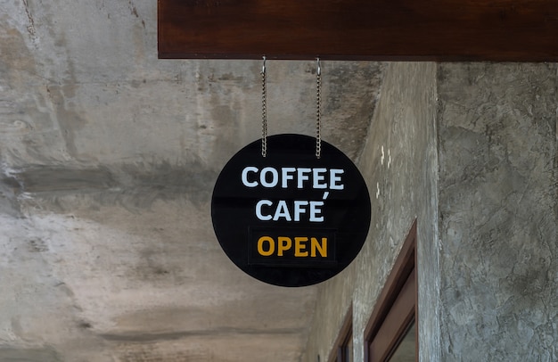 Photo outdoor coffee shop sign