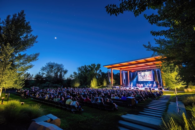 Outdoor concert under the stary night