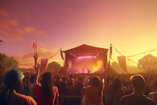 Outdoor concert with a diverse audience enjoying l 00537 03