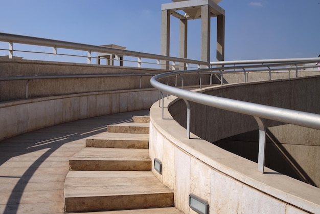 Outdoor Concrete Staircase With Stainless Steel Handrail