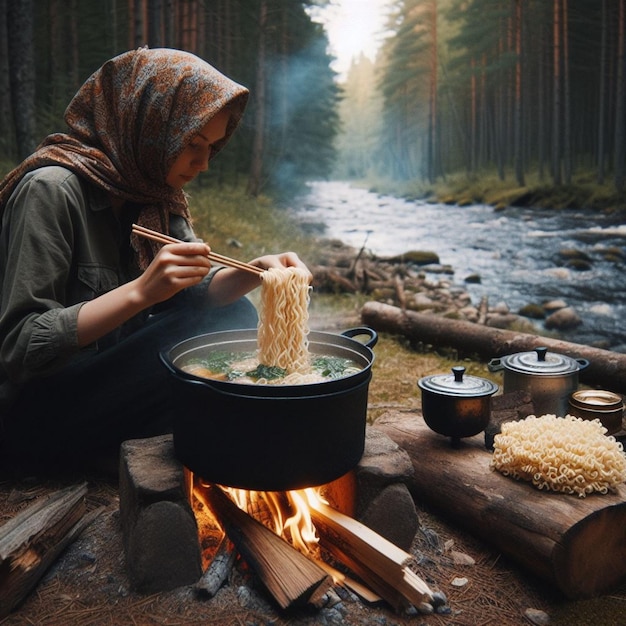 Photo outdoor cooking