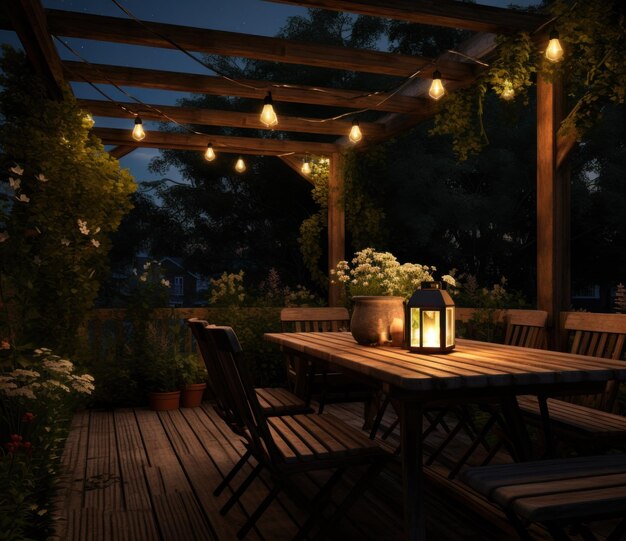 outdoor dining room under the stars