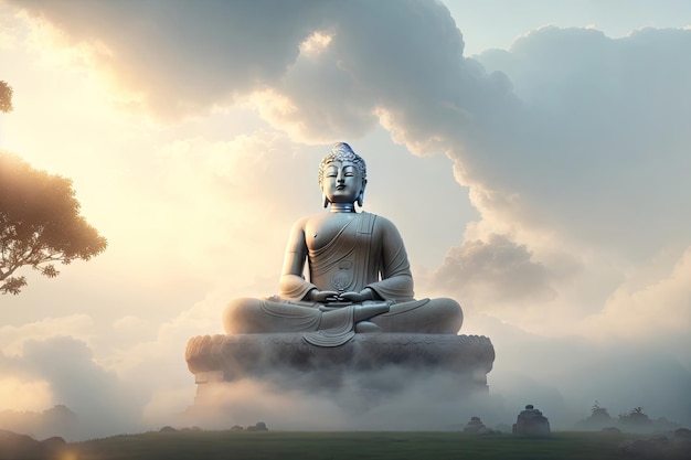 An outdoor environment space for meditation ai generative