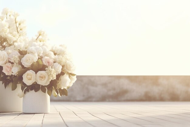 Outdoor Flower Background with Copy Space