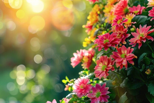 Outdoor Flower Background with Text Space