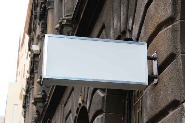 outdoor hanging mounted sign on the wall mockup template signboard mock up for logo presentation