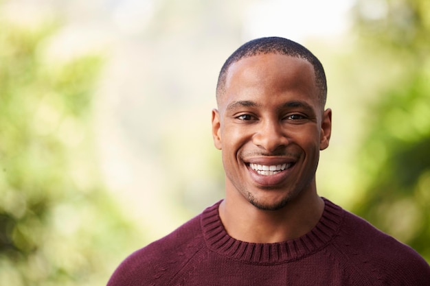 Premium Photo | Outdoor head and shoulders portrait of man