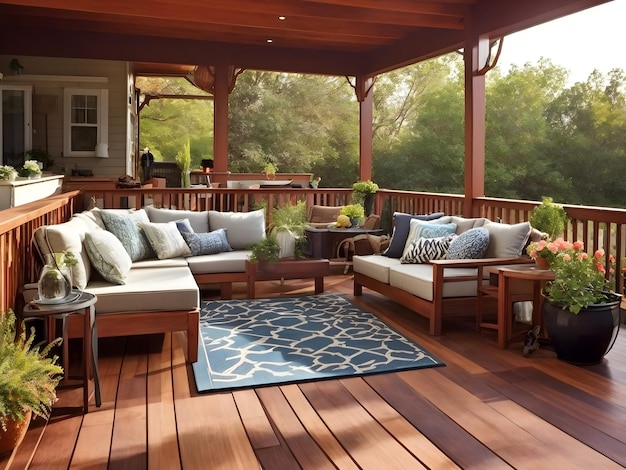 Photo outdoor living essential the deck of the house