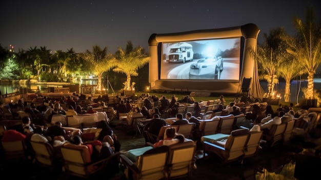 Outdoor movie screenings under the stars