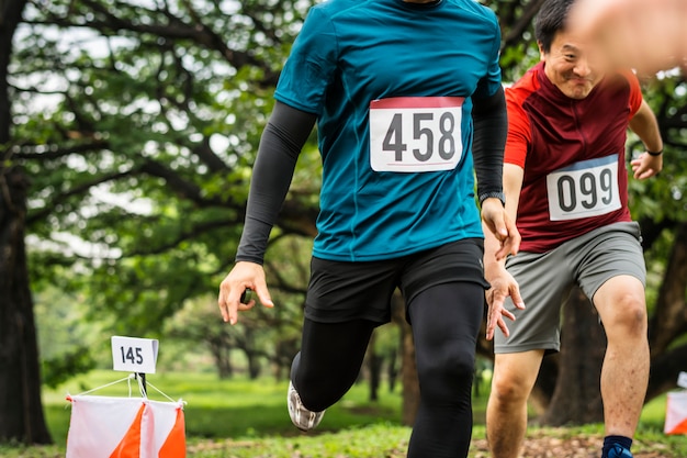 Outdoor orienteering check point activity