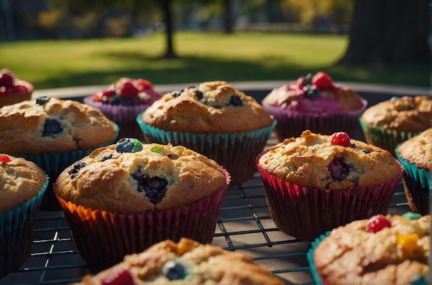 Photo outdoor park muffins