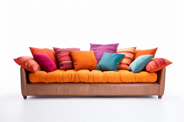 Outdoor Patio Sofa Cushions Set Isolated on White Background Generative AI