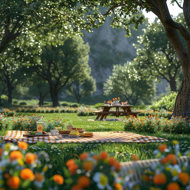 Photo outdoor picnic on a fine summer