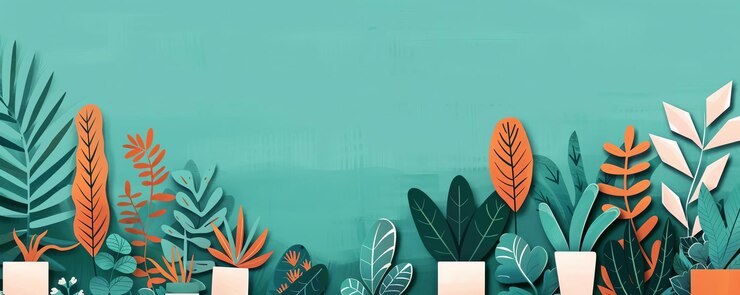 Photo outdoor plants garden beds and shrubs flat design illustration