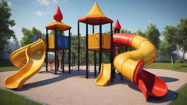 Outdoor playground of a building